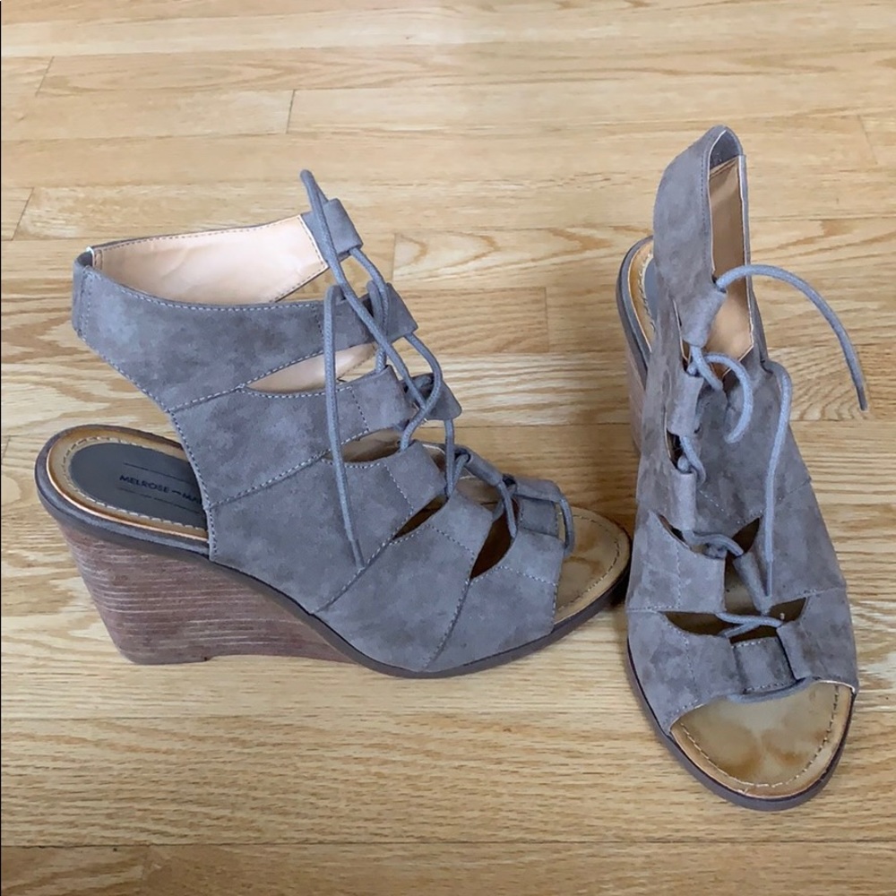 Melrose and Market Suede Lace Up Wedges